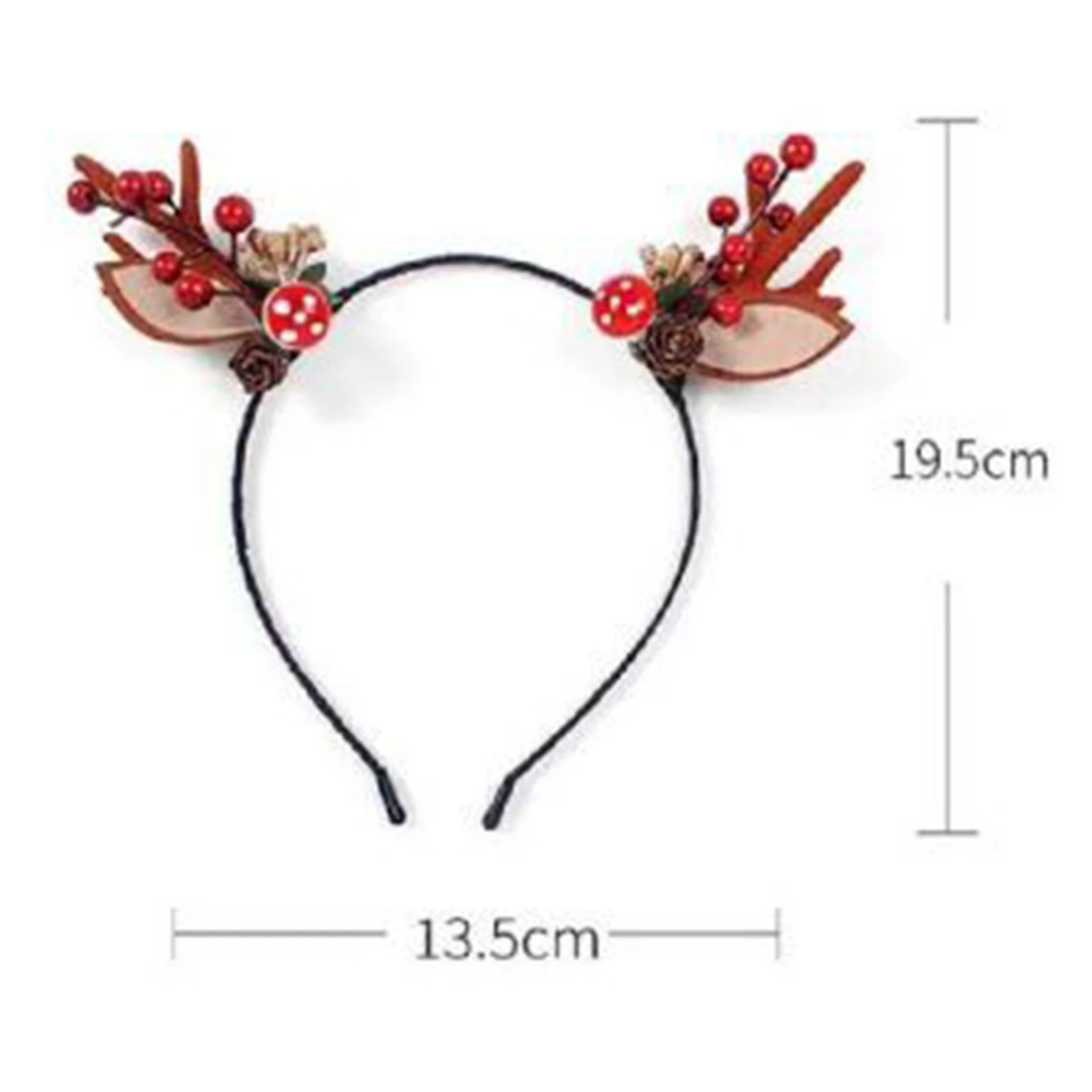 

LED Luminous Antler Headband Christmas Party Elk Berry Floral Hair Hoop Toy Gift Headband Christmas Party Elk Berry Floral Hair
