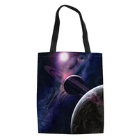 2022 new outer planets print tote student book bag girls shopping canvas bag ladies large capacity female canvas handbag
