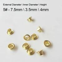 free shipping 1000pcs brass eyelet for shoelaces golden color inner diameter 3 5mm 5 with gaskets