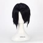 Парик для косплея Uchiha Sasuke, термостойкий парик с короткими черными синтетическими волосами с шапочкой