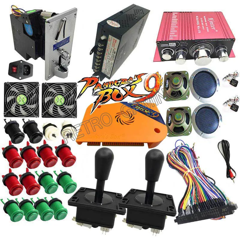 Pandora box 9 jamma board 1500 В 1 Аркадный Игровой шкаф полный комплект с кнопкой джойстика Happ