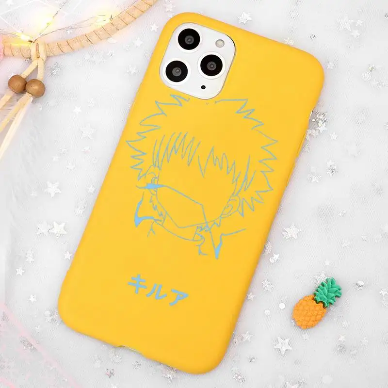 

HUNTER x HUNTER HxH Gon Killua Anime Phone Case Candy Color Yellow for iPhone 11 12 pro XS MAX 8 7 6 6S Plus X 5S SE 2020 XR