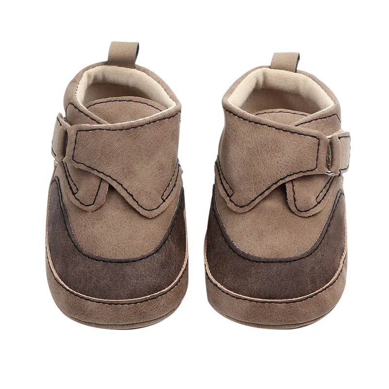 Mocasines antideslizantes para reci&eacute;n nacido, zapatillas deportivas de piel sint&eacute;tica para primeros pasos, suela suave, de 0 a 12 meses-1