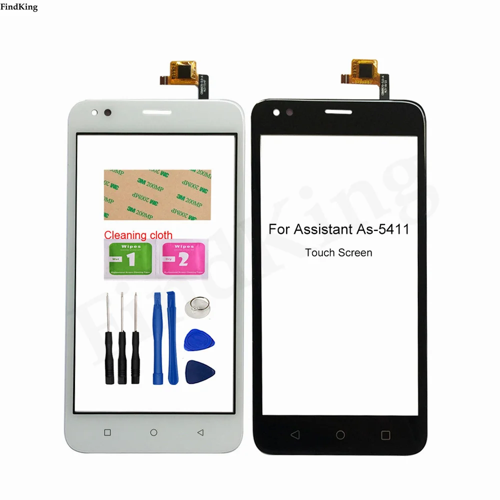

Mobile Touch Screen For Assistant As-5411 As 5411 Digitizer Panel Front Glass TouchScreen Lens Sensor Tools 3M Glue