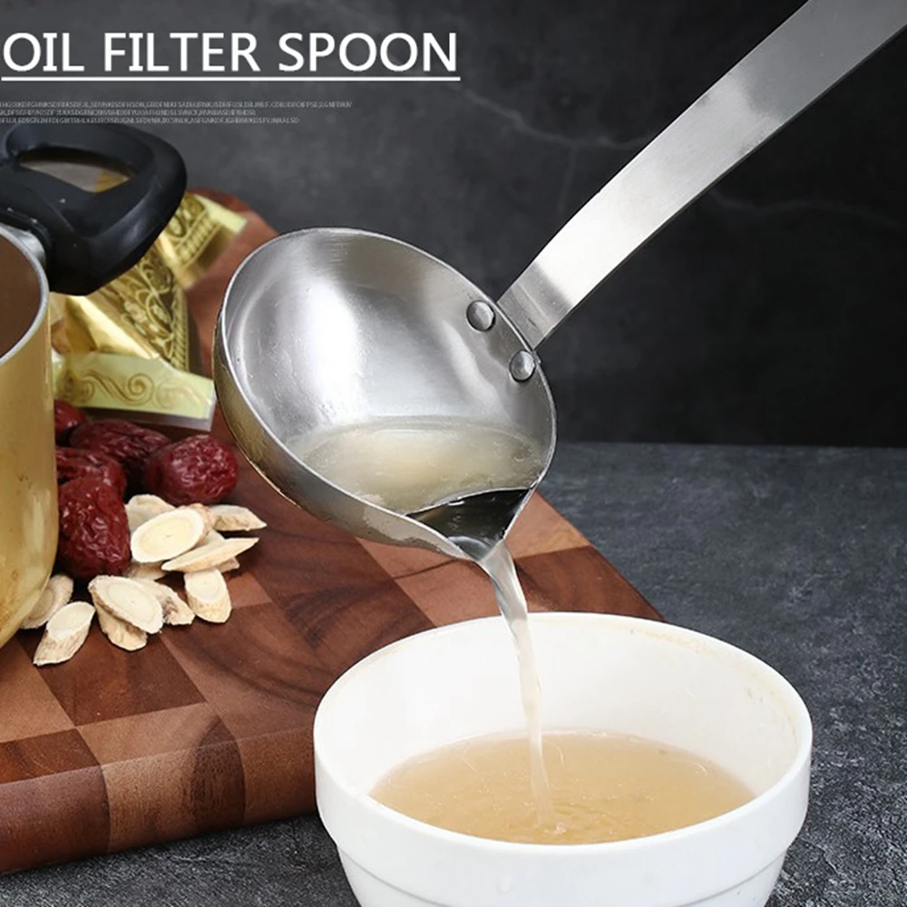 Бытовая масляная ловушка из нержавеющей стали 304 ложка теплоизоляция деревянная