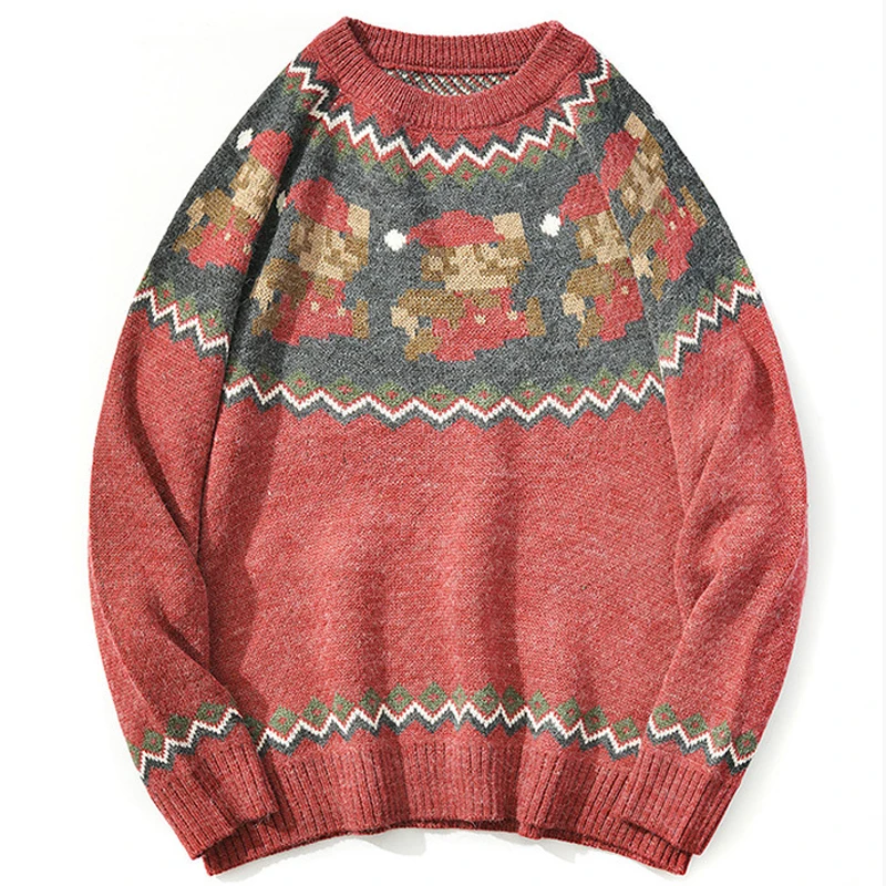 

Модный мужской Рождественский свитер, вязаный пуловер, пальто, мужские свитера с длинным рукавом на осень и зиму, кардиганы, пальто с принто...