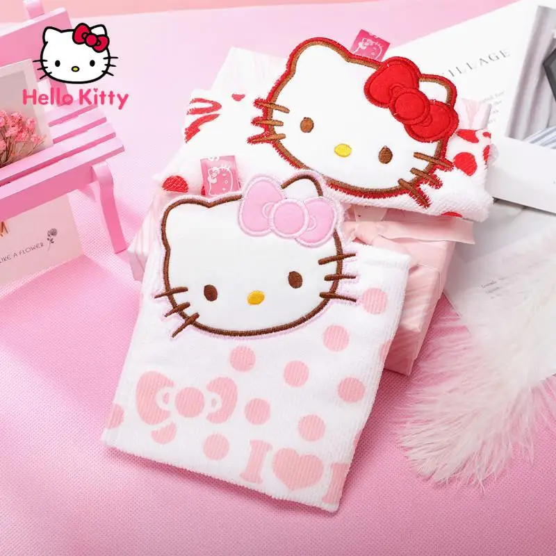 

Hello Kitty Towel Cute Cartoon Small Square Scarf Embroidery Square Hand Towel and Face Towel