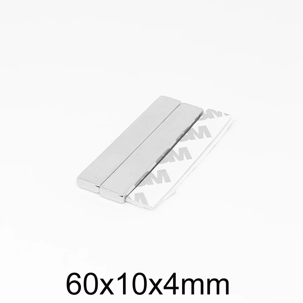 

2/5/10/15/20 шт. 60x10x4 мм сильный магнит для поиска блока с 3 м самоклеящимся 60x10x4 полосой постоянный магнит NdFeB 60x10x4