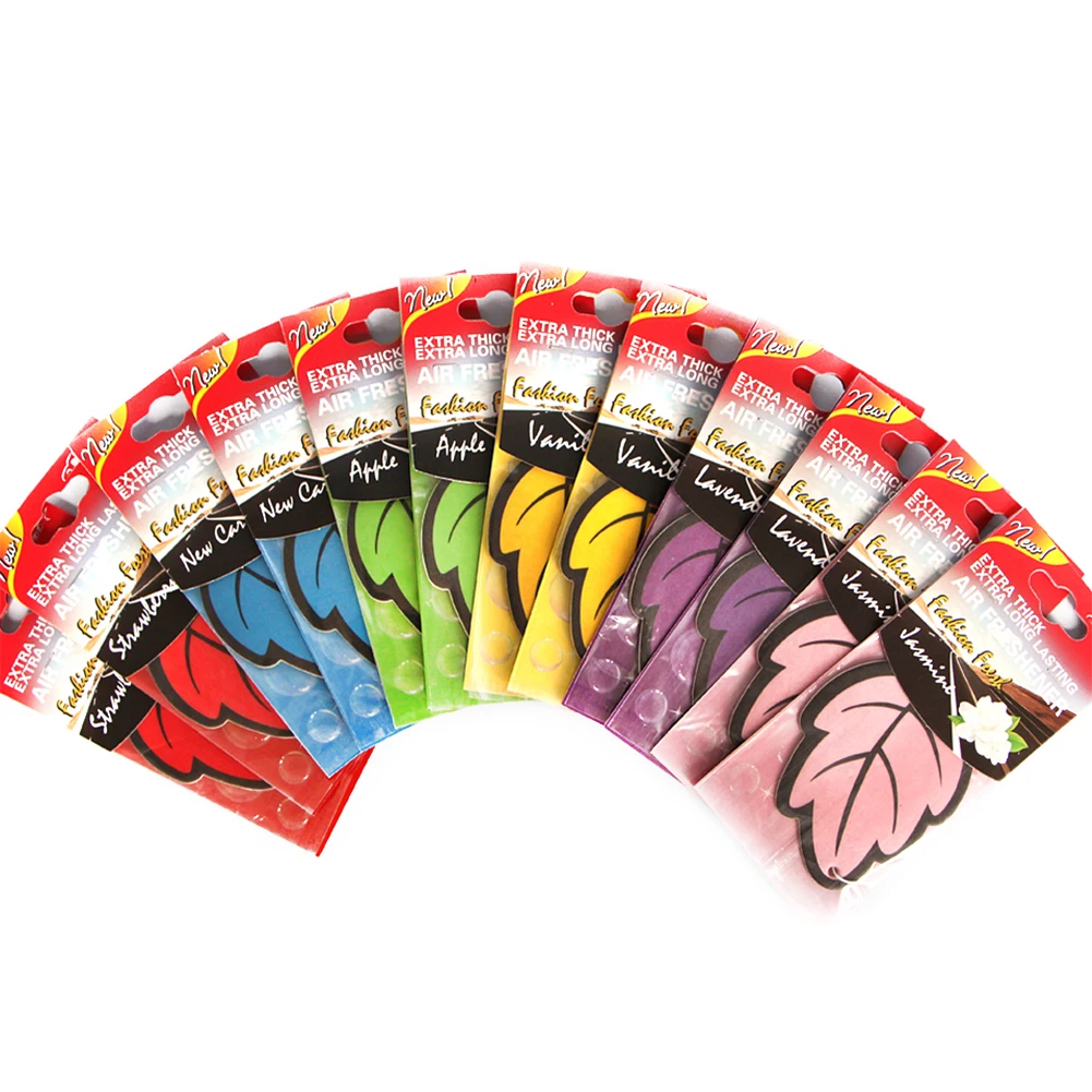 

1pc 6 kinds Paper Car Air Freshener Hanging Scented Fragrant Leaves Strawberry Apple Lavender Jasmine Car Interior Decoration