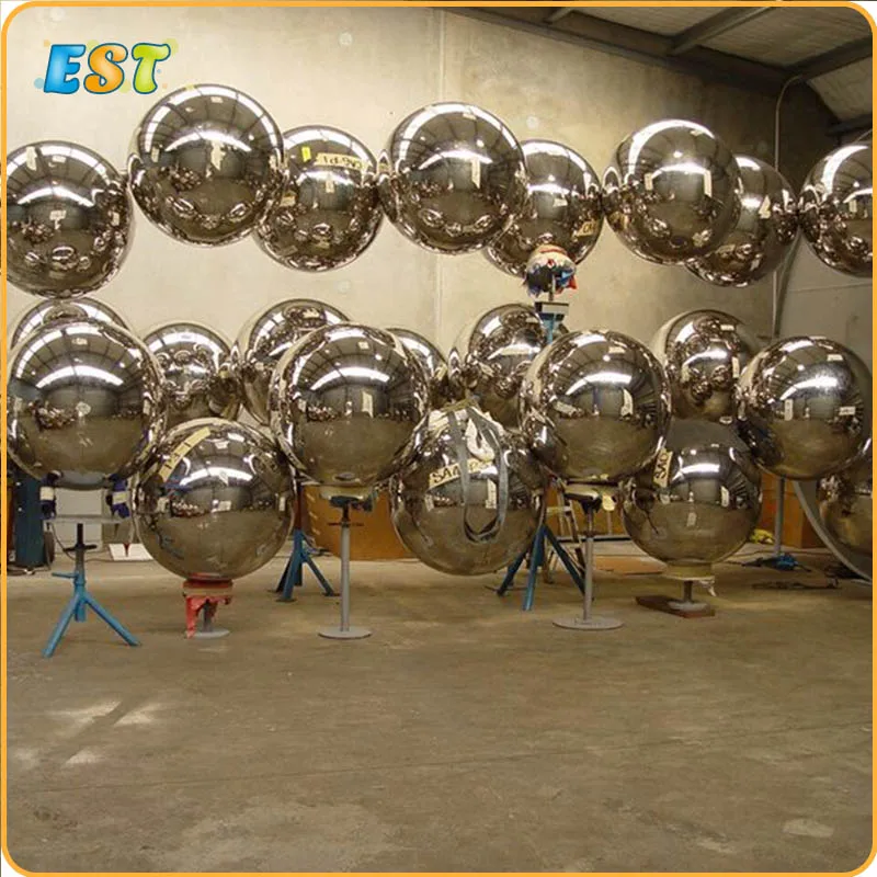 Светоотражающий гигантский надувной зеркальный шар 5 цветов огромный для