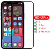 9d screen protector tempered glass case for iphone 12 pro max mini cover on i phone 12promax iphone12 protective phone coque bag