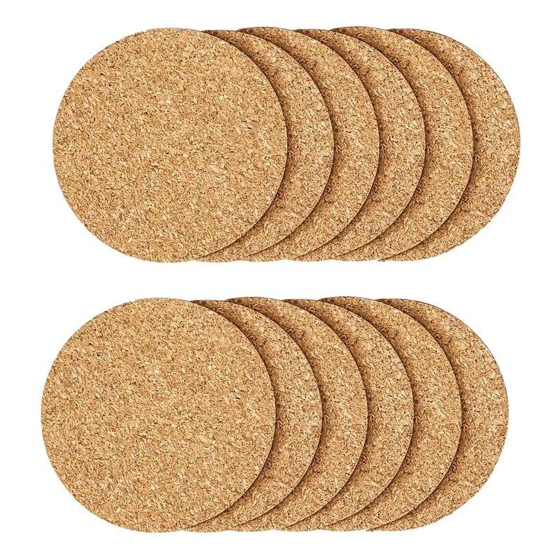 

12 Pcs Cork Coaster for Drink , Absorbent Heat Resistant Reusable Tea or Coffee Coaster, Blank Coasters for Crafts