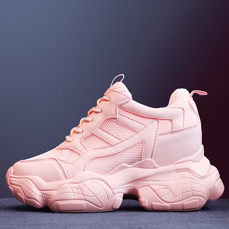 Женские массивные кроссовки сетчатые мягкие повседневная обувь на платформе