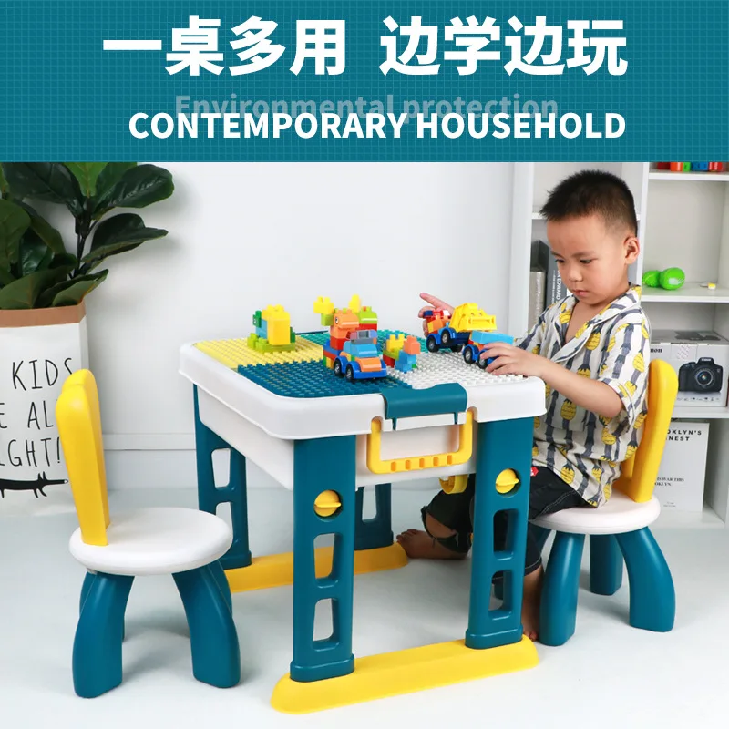

Activity Table Desk Building Blocks Baby Toddler Kids 3 in 1 Folding Board New Activity Center- Building Blocks Activity Table