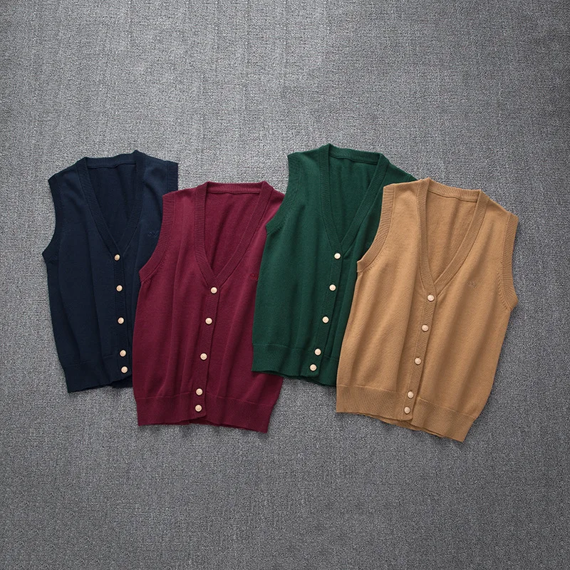 School Jk Uniform Sweater Vest Sleeveless Waistcoat For Girls Boys Cosplay Halloween Winter Anime 8 Colors Knitting Coat | Тематическая