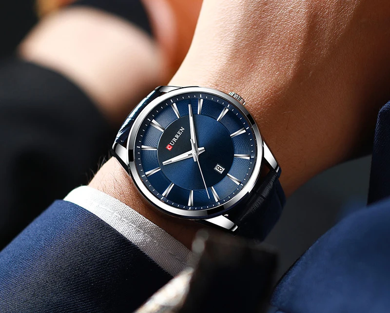 Curren Мужские часы люксовый бренд Модные мужские наручные часы бизнес синие мужские часы кожаные часы мужские часы Relogio Masculino