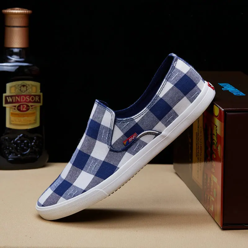 

OUDINIAO Men Shoes Canvas Denim Slip On Men Casual Shoes Plimsolls Breathable Male Footwear Spring Sneakers Black