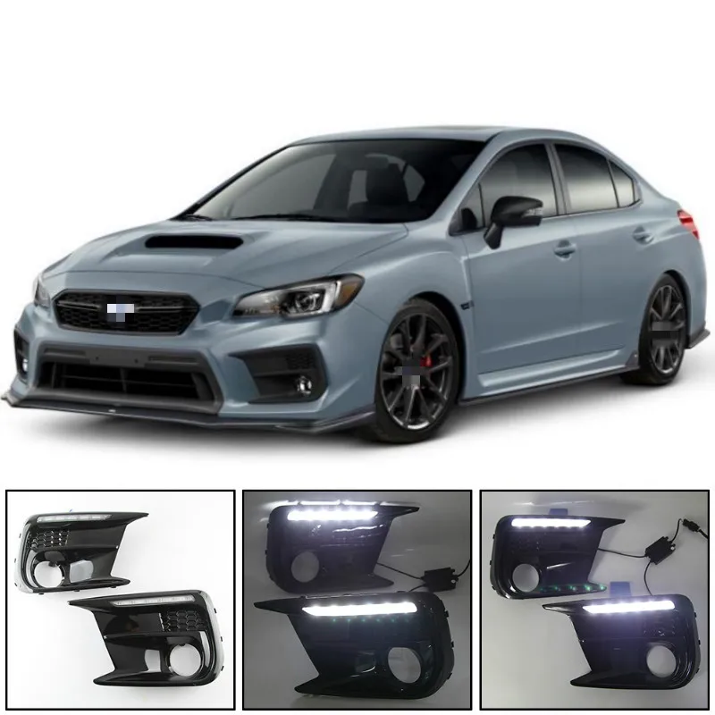

СВЕТОДИОДНЫЙ DRL Дневной светильник + янтарный Динамический светодиодный указатель поворота обрамление противотуманная фара для Субару WRX И...