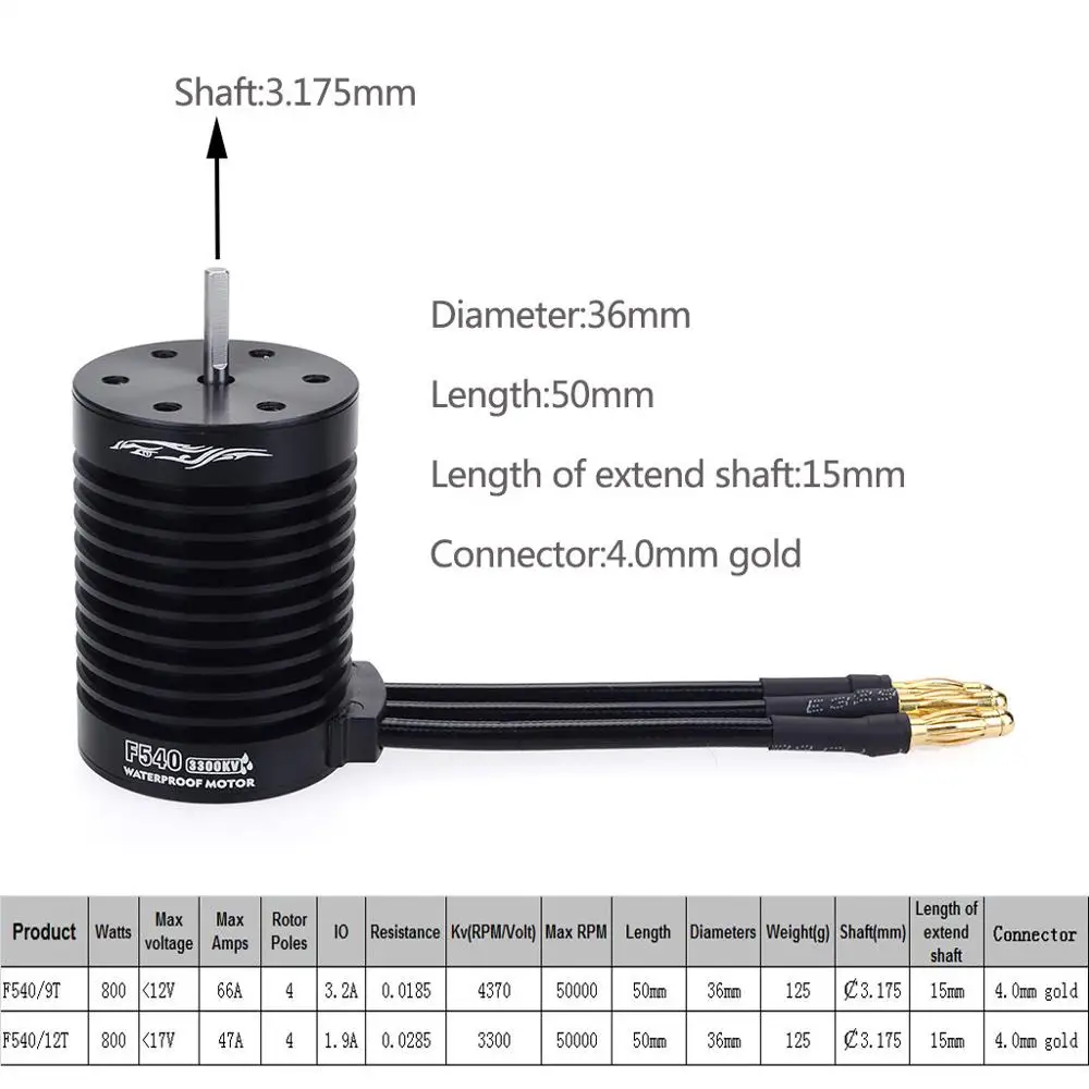 SURPASS HOBBY F540 3.175mm Waterproof Brushless Motor 3300KV 4370KV for 1/10 RC Tamiya Redcat HSP Drift Racing Off-road Car | Игрушки и