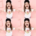 Детская футболка для девочек на день рождения, летняя детская одежда, забавная футболка, футболки, топы, размер От 1 до 8 лет, подарок