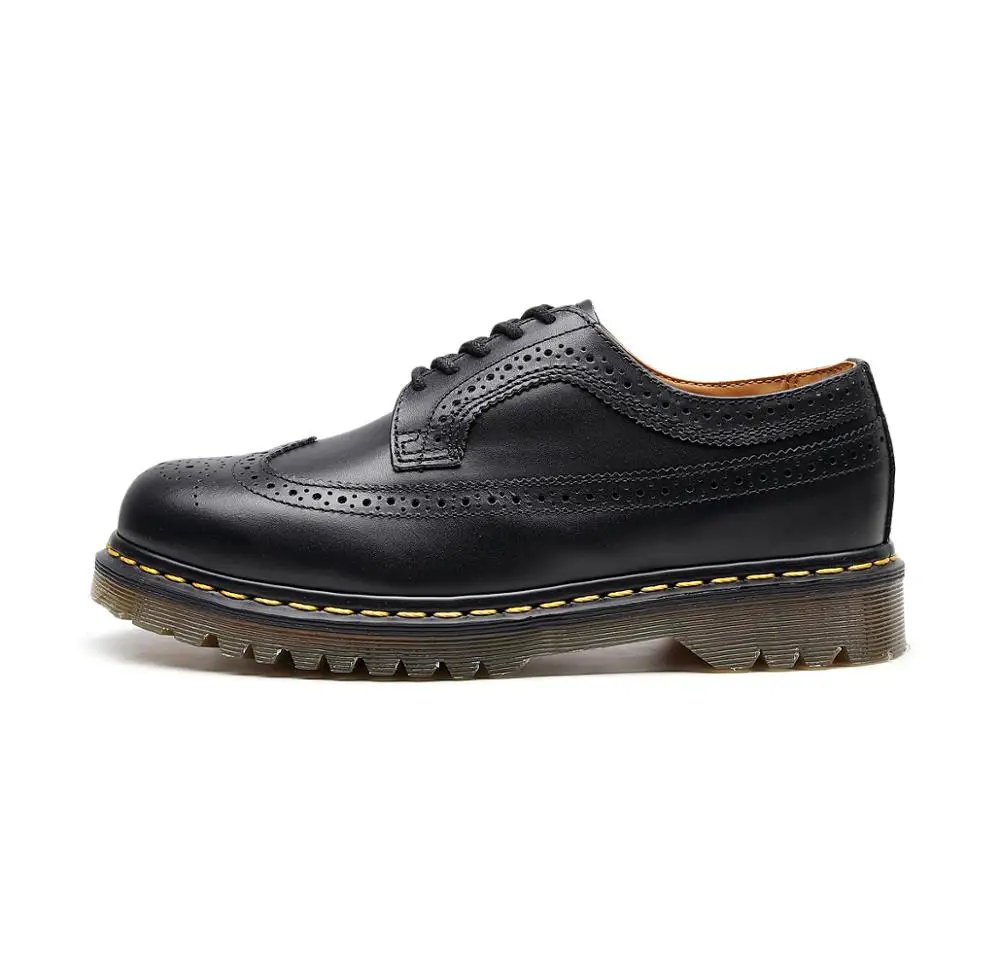 

2021 Shoes Men Leather lace-up Thick Bottom Flat Platform Unisex Spring Autumn Causal Shoes Flats Oxfords Men