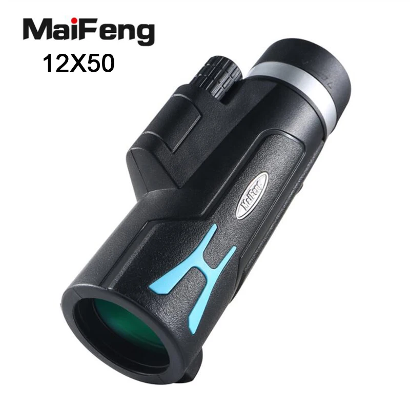 Maifeng 12X50 Monocular Telescope HD Caza Bak4 Prism Tourism Hiking Equipment Powerful Outdoor Binoculars For Hunting Camping