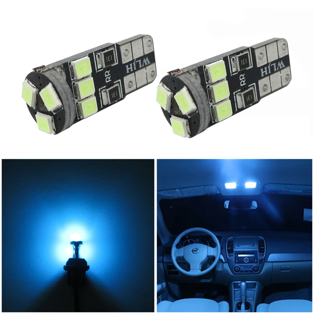 WLJH 100 шт. Canbus без ошибок T10 W5W светодиодный автомобиль 2835 SMD 168 194 авто номерной знак