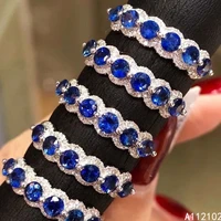 kjjeaxcmy fine jewelry s925 sterling silver inlaid natural sapphire new girl exquisite ring support test chinese style with box