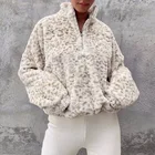 Hirigin, свитшоты с длинным рукавом и леопардовой овечьей шерстью, Осень-зима, женские модные пуловеры большого размера 2021