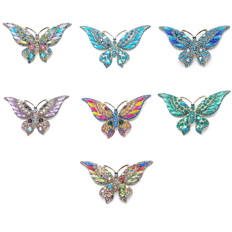 

PD BROOCH Crystal Material Large Exaggerated Butterfly Brooch High-end Clothing Accessories Brooches for Women