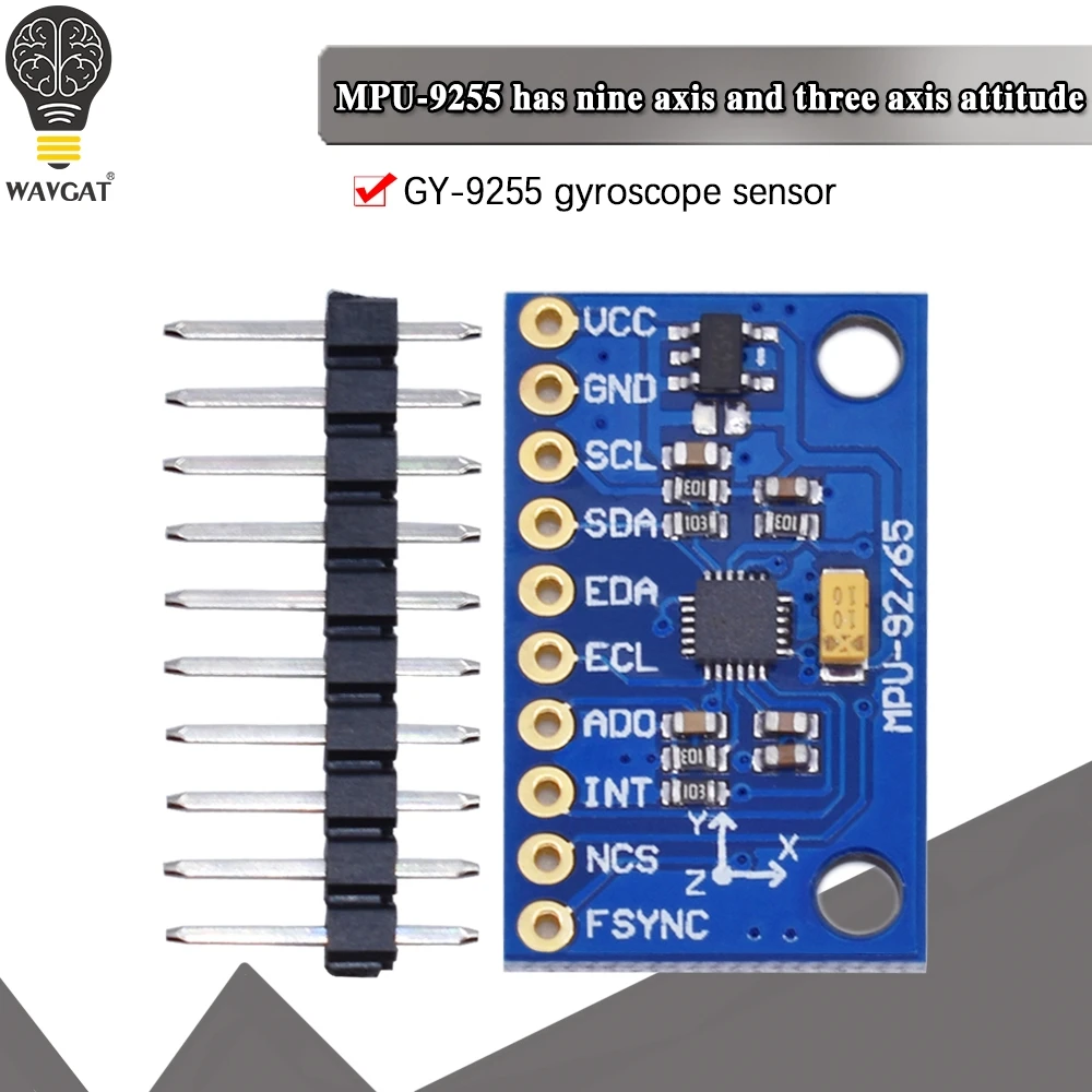 3 5V IIC оригинальный MPU 9255 заменить 6050 9150 9250 9DOF 9 оси гироскопа Акселерометр