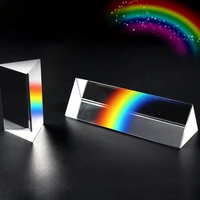 2 sizes triangular prism to see rainbow photo photography seven color sunlight glass physics teaching refracted light decor