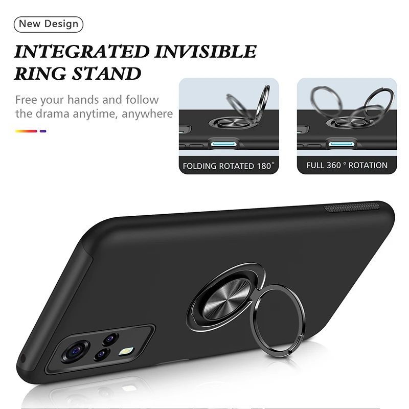 

Luxury Shockproof Armor Case For Vivo Y31 Cases Ring Stand Cover Vivo Y 31 Y3 1 Car Magnetic Holder Covers Bumper Funda Capa