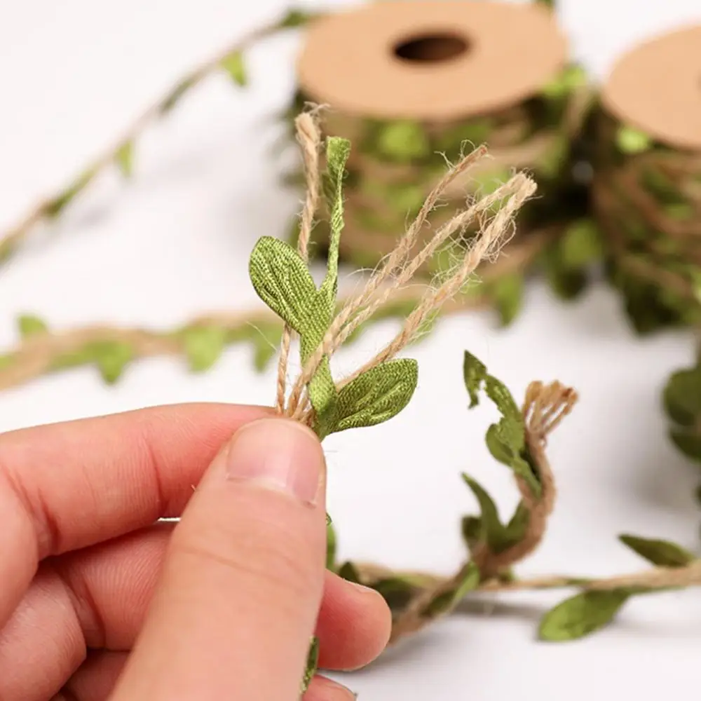 Джутовая веревка с зелеными листьями 5 м | Дом и сад