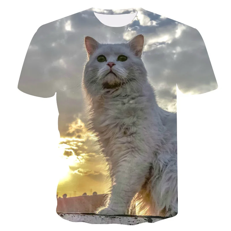 

New female clothing cat 3D printing T-shirt ladies anime T-shirt casual short-sleeved blouse Camisetas ladies fashion top