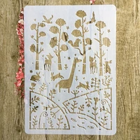 a4 29 21cm forest deer diy stencils wall painting scrapbook coloring embossing album decorative paper card template