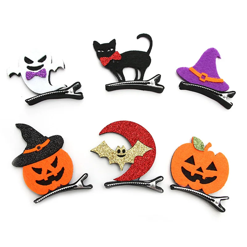 Заколка для волос на Хэллоуин тыква призрак летучие мыши кот ведьма шляпа