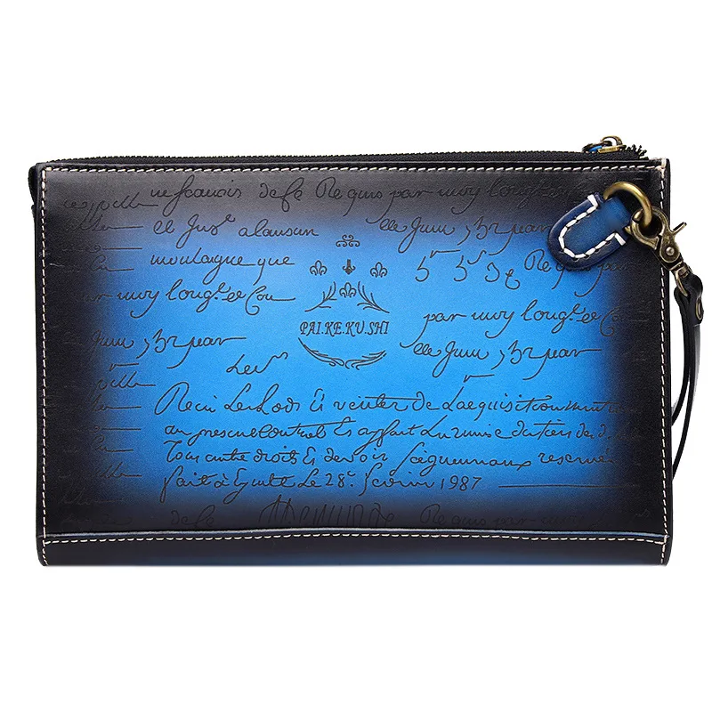 Сумка ручной работы из с лазерной надписью кожи растительного дубления для