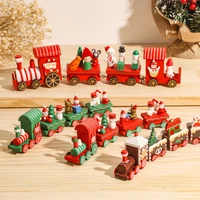 wooden train christmas ornament christmas decoration for home santa claus gifts christmas table decor navidad xmas 2021 new year