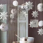 Зимнее украшение для интерьера, 3D полое, снежинка из бумаги, гирлянда, искусственный снег, украшение Холодное сердце, вечеринка, Рождество Снежинка Украшение