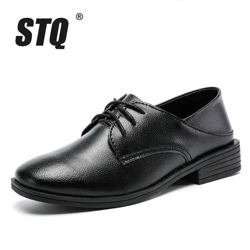 STQ/женские зимние лоферы на плоской подошве Женские балетки из натуральной кожи