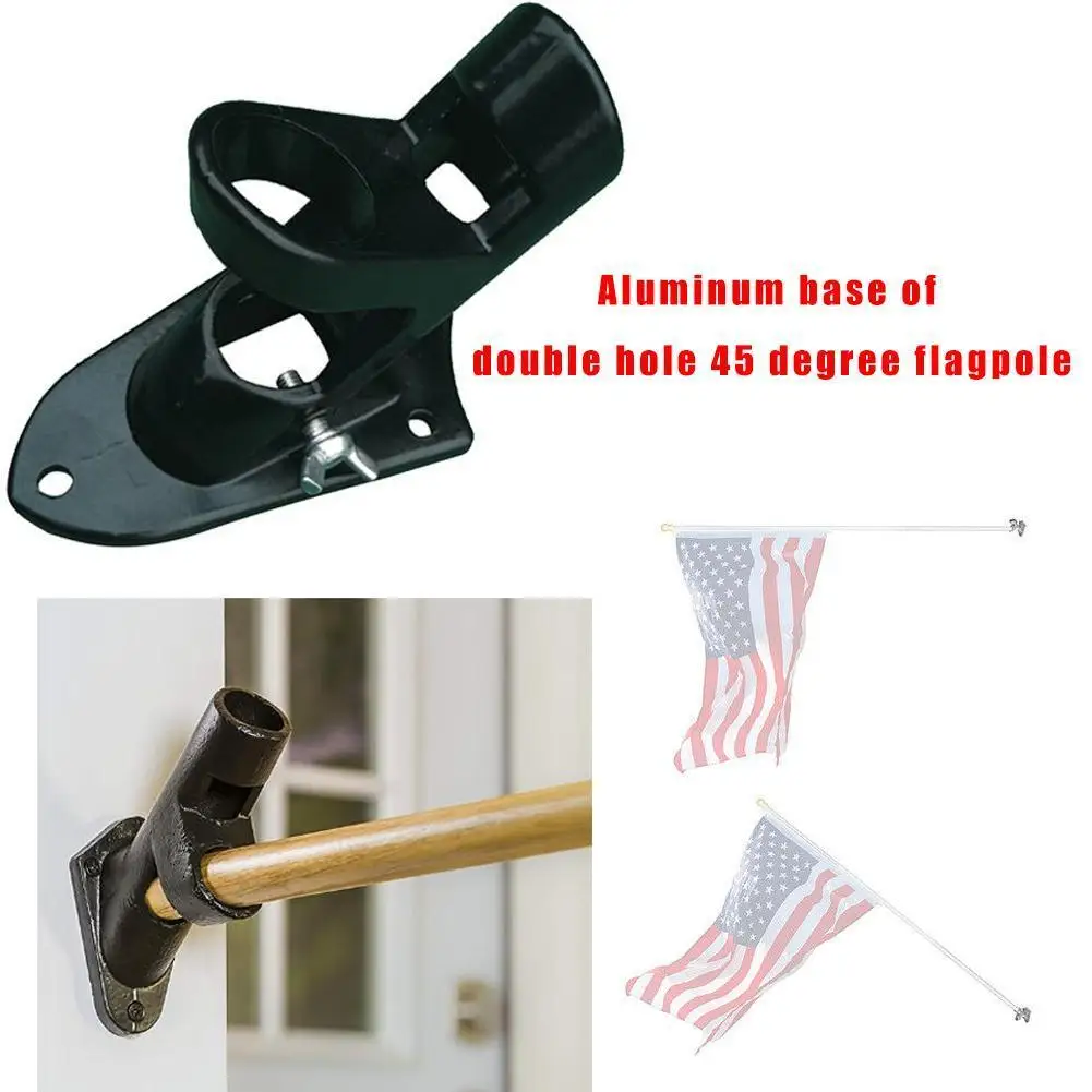 

Adjustable Aluminum Wall Mounted National Flag Holder 2 Base Angle Mounting Bracket Windsock Pole Aluminum Flagpole Flag Fl I0Q7