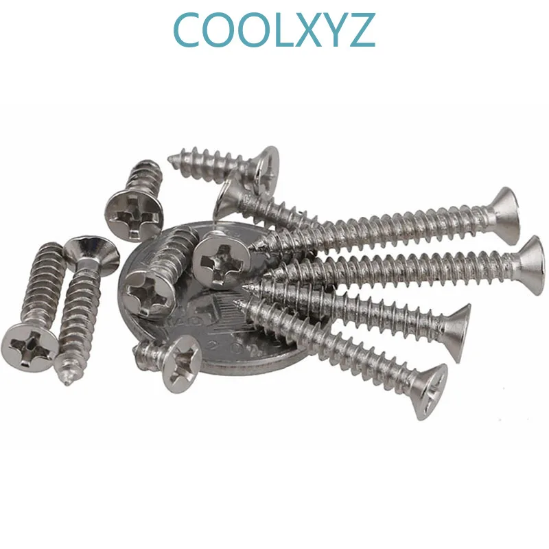CoolXYZ оцинкованные винты с потайной головкой самонарезающие KA Phillips плоской