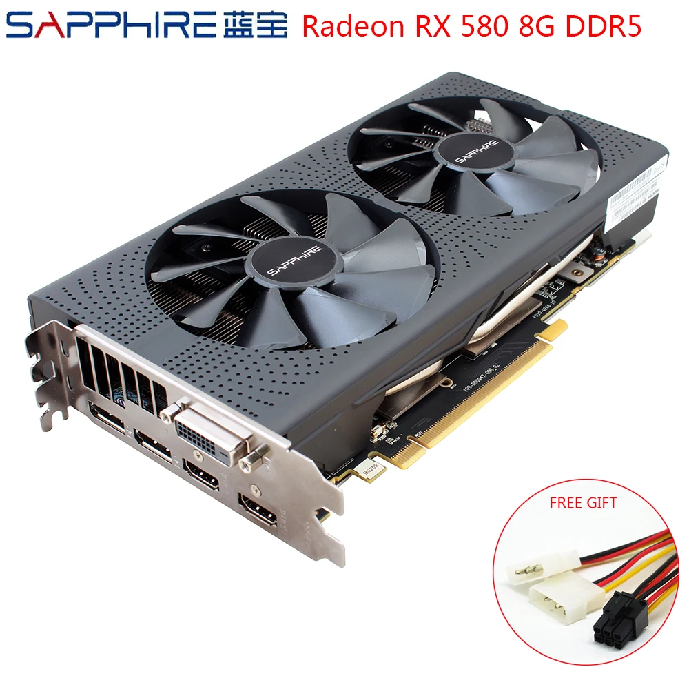 Видеокарты SAPPHIRE AMD Radeon RX580 8GB игровая ПК графическая карта RX 580 GDDR5 256bit для игрового