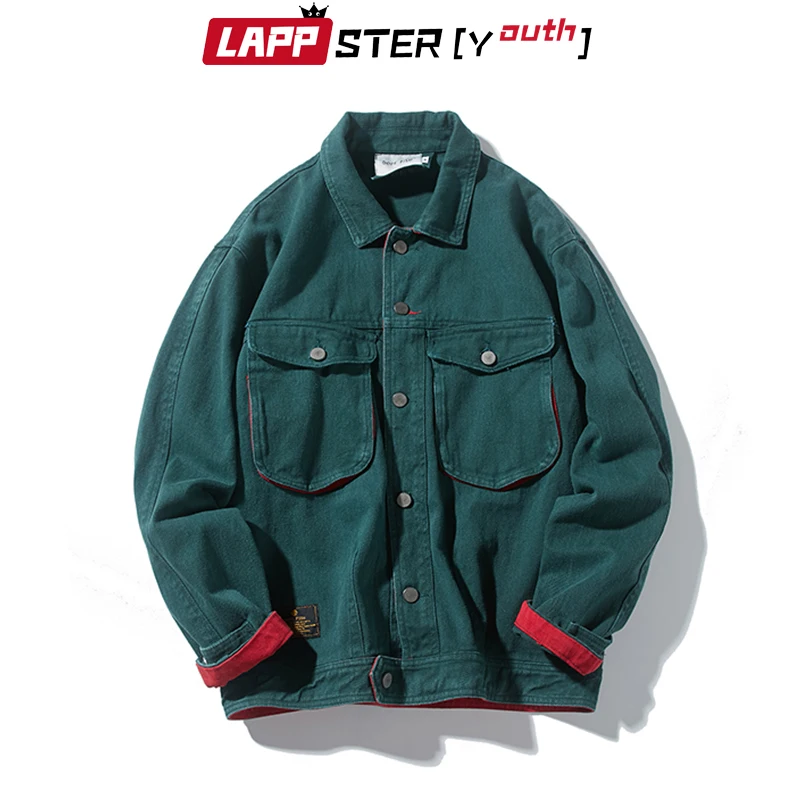 LAPPSTER уличная однотонная джинсовая куртка для мужчин джинсовые пальто 2020 осенняя