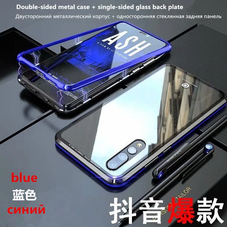 only blue case Huawei mate 20 lite чехол Магнитная Адсорбция металлический чехол для huawei mate 20 pro honor 10, 8X10 lite nova 2i 3 3i 3e 4 4e 5i 5pro - Цвет: only blue case