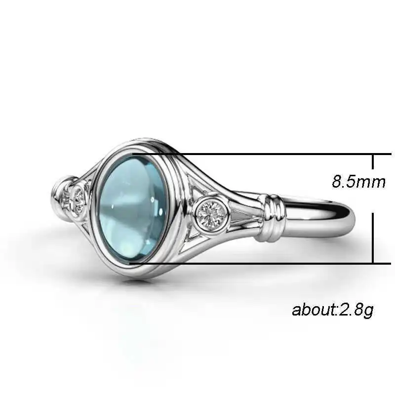 

Trendy Ring Wedding Fashion Moonstone Rings Size 6-10 Jewelry Women's