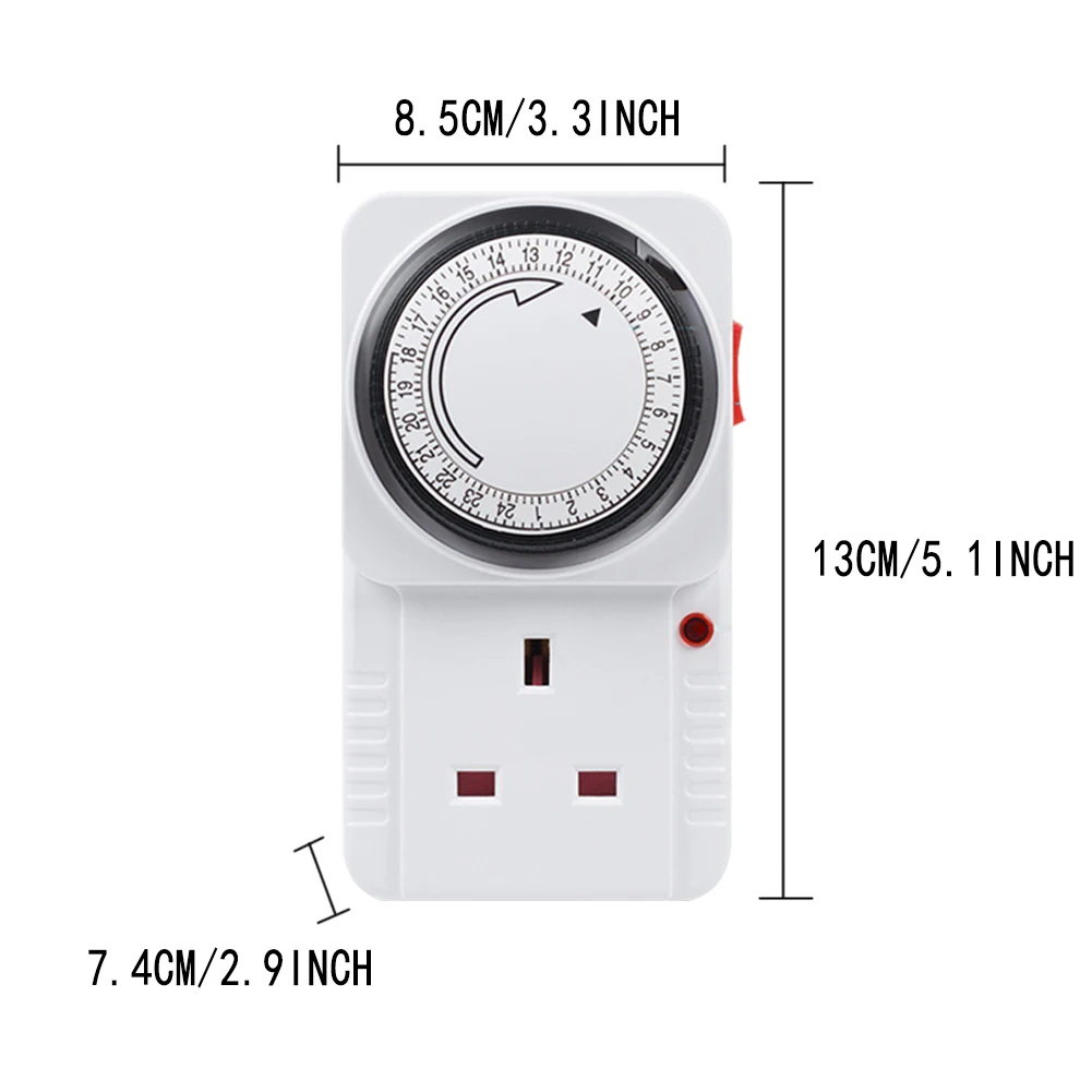 

Timer Plug-In Socket 24 Hour Segment Timer Switch 13A Programmable Timer Controller Household Intelligent Timing Tools