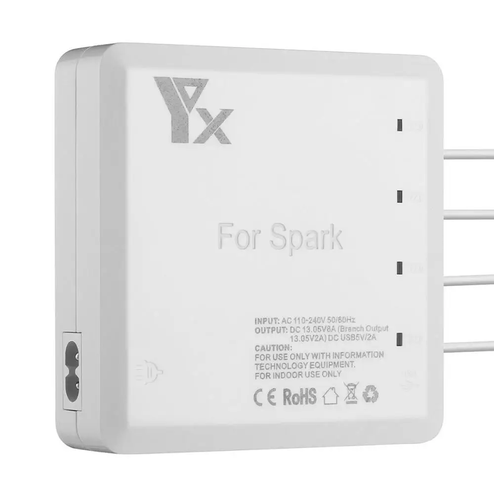 Новое быстрое зарядное устройство с 6 выходами 2 USB-портами и 4 адаптерами для