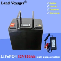 land voyager 12 8v 120ah lcd lifepo4 battery100a bms 12v 120ah battery for go cart ups household appliances inverter 14 6v 10a